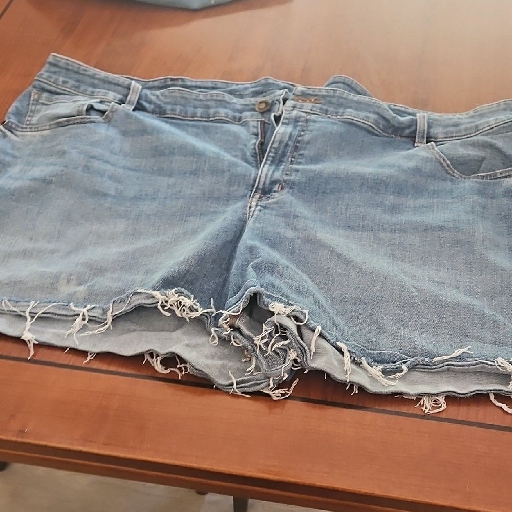 Lane Bryant Blue Distressed Jean Shorts